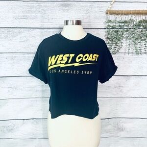 3/$22🩶 Riot Queen T Shirt Top Navy Crop T-Shirt West Coat Los Angeles 1989 XL